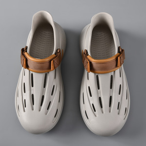 Sandales Crocs pour hommes, sangle blanche et verte, semelle épaisse en EVA, antidérapante, respirante, chaussures d'eau pour la plage et l'été - Product Image 4
