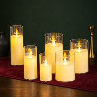 Bougie numérique rechargeable en acrylique LED Atmosphère de Noël sans fumée pour mariage, fête, concert, disposition en matière plastique