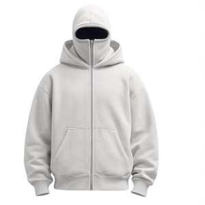 KITE Sweat à capuche zippé personnalisé en polaire épaisse américaine 430g avec masque intégré pour la mode urbaine homme et femme - Product Image 3