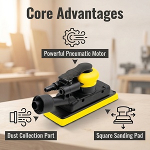 Lijadora Neumática Minpar 70x198mm - Grado Industrial, Ligera, Alta Velocidad, Baja Vibración, Duradera, con Fijación de Gancho y Bucle Central - Product Image 2