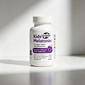 Tabletas Masticables de Melatonina para Niños, Sin Medicamentos, Sueño Efectivo y Natural, Sabor a Uva, Sin Edulcorantes Artificiales, Edades 3+, 50 Unidades - Product Image 1