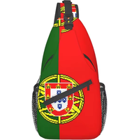 Sac à bandoulière drapeau du Portugal, sac à dos de voyage patriotique, sac de poitrine pour la randonnée, sac à bandoulière pour femmes et hommes, personnalisé en polyester