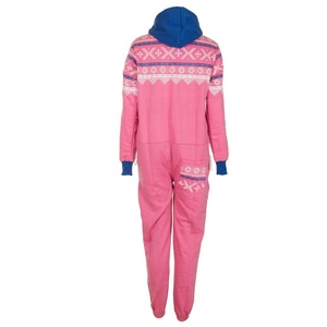 Combinaison en polaire à capuche pour femme avec fermeture à cordon de serrage, design 2 en 1, légère, antibactérienne, grande taille, vêtements de nuit d'hiver - Product Image 4