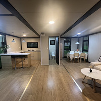 Petite Villa Moderne Écologique en Bois, Pliable, Portable, Préfabriquée, Extensible, Conteneur d'Expédition, Chambre et Salle de Bain