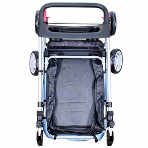 Fabrika Toptan Hafif Tek Tuşla Katlanır 3'ü 1 Arada Evcil Hayvan Arabası Oxford Alüminyum Alaşımlı Malzeme Kedi Köpek Taşıma Arabası - Product Image 4