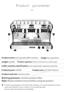 Nueva Máquina de Café Espresso Comercial Italiana de 9 Bares, Semiautomática, con Bomba de Acero Inoxidable, 220V, CRM3201 - Product Image 6
