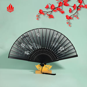 Abanico de mano de bambú tradicional grabado personalizado para festivales; para el Año Nuevo chino Coachella <span class=keywords><strong>Salsa</strong></span> Dance Christmas Angel Music - Product Image 5