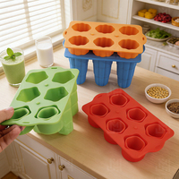Moule à glace en silicone à 6 cavités en forme de coquille pour la maison, pour la préparation de bâtonnets glacés, de glaces et de sorbets faits maison