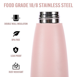 Bouteille d'eau isotherme en acier inoxydable à double paroi de 500 ml, bouteilles d'eau de sport pour l'extérieur avec couvercle portable - Product Image 5