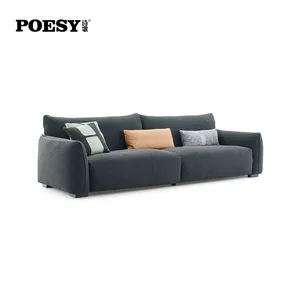 Contemporary Modern Living room Linen fabric 4 seater sofa Foshan factory wholesale
