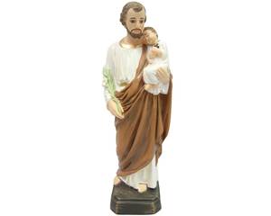 Recuerdo de 12 pulgadas San José con el bebé Jesús Santo Niño Estatua religiosa católica Colección de figuritas Recuerdos de Jesús - Product Image 1