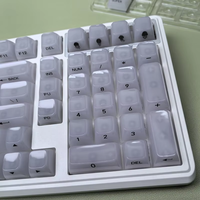 In Stock Wholesale Jellyfish White KeyCaps MDA Height Full Set 119 Keys PC Material Side-Printed Characters Translucent Keycaps
