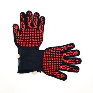 ถุงมือกันความร้อนซิลิโคนคู่สีดำสำหรับครัว ป้องกันการลื่น ใช้กับเตาอบ ปิ้งย่าง บาร์บีคิว สำหรับทำอาหาร - Product Image 4