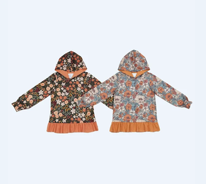 Camisetas con capucha de flores de manga larga para niñas y niños, ropa de otoño - Product Image 1