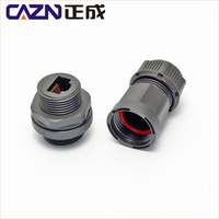 Cable de red Ethernet de doble cabeza para exteriores, acoplador Lan impermeable, conector RJ45