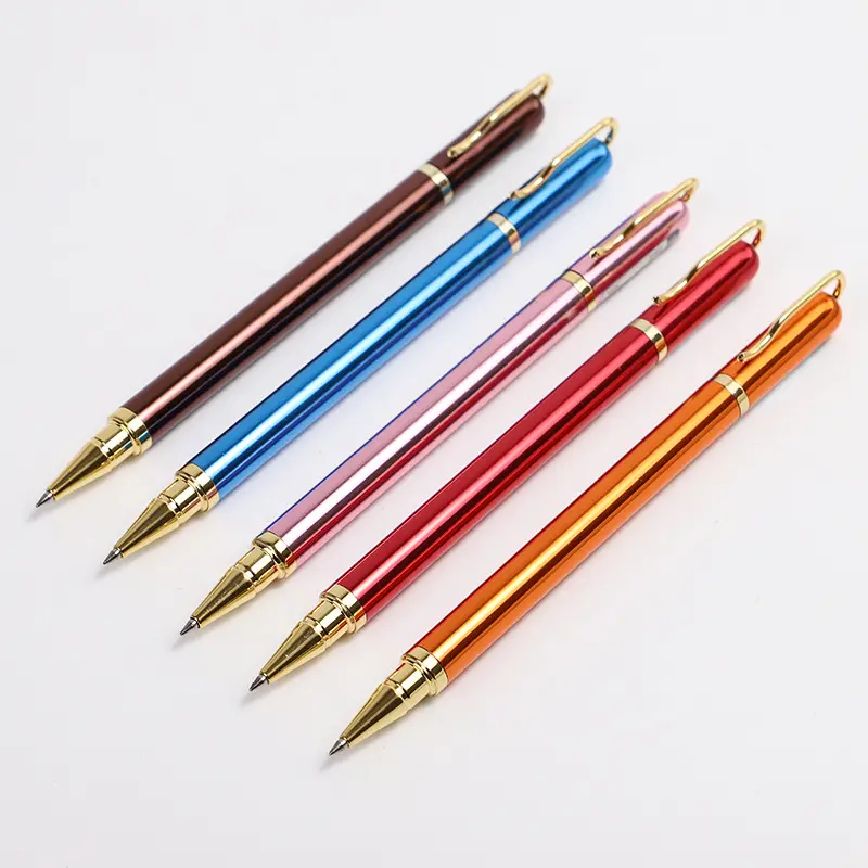 Yeni moda tasarım Boligrafos Personalizados promosyon renkli tükenmez okul için kalem hediye