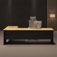Bureau de direction ergonomique moderne de luxe en forme de L, durable, en bois, pour PDG, directeur, usage domestique ou professionnel