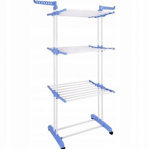 Multi-Layer Home Clothes Hanger Movable Universal Wheel Metal Indoor Balcony Hanging Stand Easy Installation for <b>Drying</b> Cloths - Product Image 6