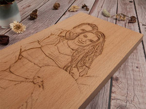 Prodotti caldi ritratto personalizzato disegnato e inciso su immagine in legno disegnata/<span class=keywords><strong>disegno</strong></span> da foto artigianato in legno - Product Image 4