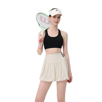 Setelan Rok Kasual Bulu Tangkis/Golf/Tenis Lengan Pendek Motif Bunga Musim Panas, Bahan Spandex/Nilon 220g, Kerah Bulat, Model Ramping untuk Wanita