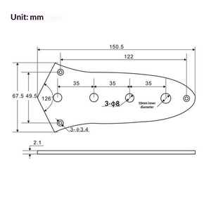Plaque de protection en métal pour <span class=keywords><strong>basse</strong></span> électrique type JB Houlang, circuit de potentiomètre BASS, accessoires pour instruments de musique - Product Image 5