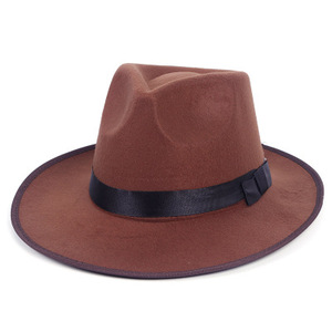 Sombrero panamá de estilo moderno de alta calidad para <span class=keywords><strong>hombre</strong></span> y mujer, sombrero Retro de ala ancha, fieltro de lana, Fedora de Jazz - Product Image 2