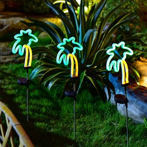 Lumière solaire décorative de Noël en forme de <span class=keywords><strong>flamant</strong></span> <span class=keywords><strong>rose</strong></span>, de cactus et de palmier, lumière néon pour <span class=keywords><strong>jardin</strong></span> et pelouse - Product Image 3