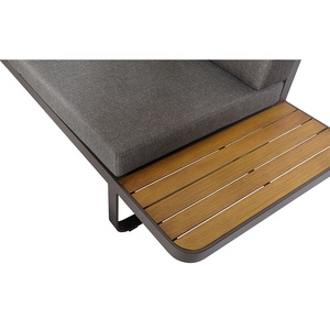 Muebles de Jardín de Lujo a Precio Accesible, Sofá Seccional Esquinero para Patio, Muebles Modulares en Forma de L para Exteriores, Juego de Sofás de Madera de Teca y Aluminio - Product Image 5