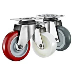3"4"5" PU TPR NYLON wheels 3inch 4inch 5inch trolley anti-rust rust-resistant casters castor wheel stainless steel caster wheels