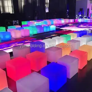 Different size LED lighting cube / LDPE plastic cube stool /cube chair supplier