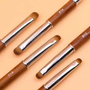 Pinceau à cheveux double face français et liner 2-en-1 pour nail art, poils Kolinsky ou nylon pour la conception d'ongles avec manche en bois - Product Image 2