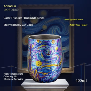 AOBODUN Juego de Regalo Empresarial Noche Estrellada de <span class=keywords><strong>Van</strong></span> <span class=keywords><strong>Gogh</strong></span>, Taza de Café de Titanio de Doble Capa y Aislamiento al Vacío de 500 ml - Product Image 3