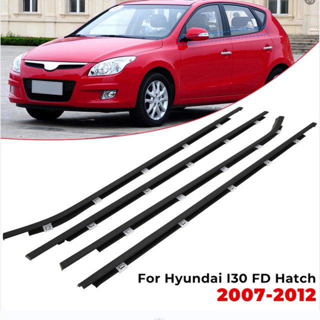 4PCS Car Outside Window Weatherstrip for Hyundai i30 FD Hatchback  Window Moulding Trim Seal Strip Door Glass Belt Weatherstrip