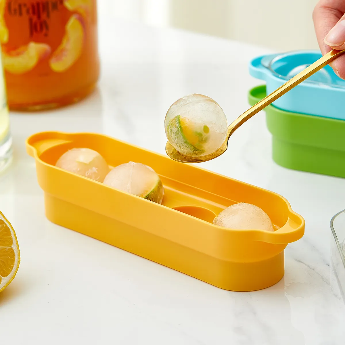 Haushalt Sommer Getränk Küche PP-Silikon kleiner kugelförmiger Eiswürfelschale