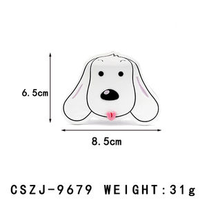 Pinzas de pelo de acetato grabadas cachorro blanco diseño 3D personalizado al por mayor - Product Image 2