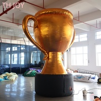 Modèle de trophées gonflables dorés de 4 m de haut, ballon gonflable de remise de prix pour les événements sportifs, pour la publicité