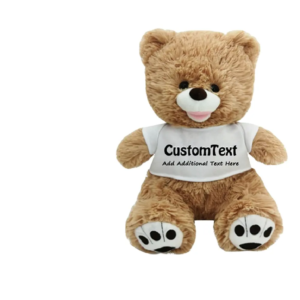 Oso de peluche personalizado CE ASTM, de fábrica de China, OEM ODM, con LOGO personalizado, camiseta, muñeco de peluche personalizado