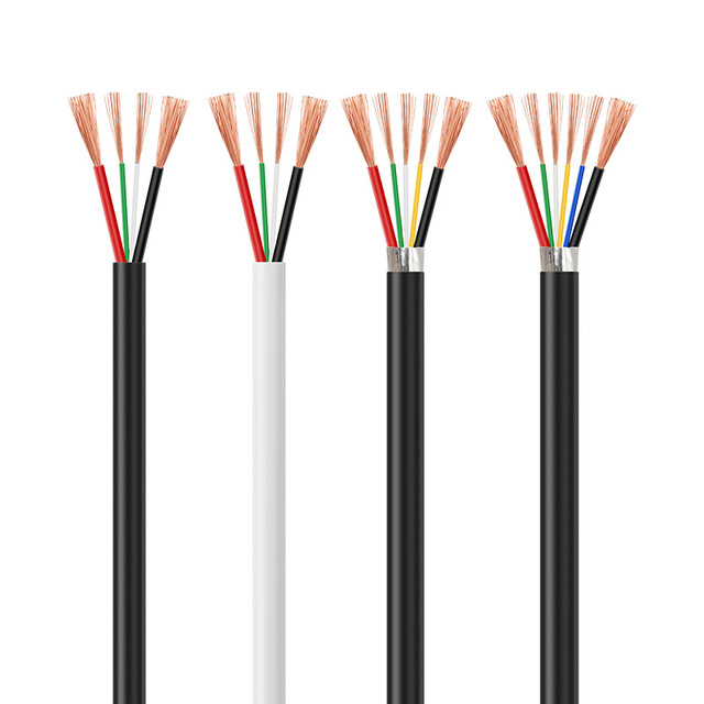 Flexible cable 16 18 20 Awg Electrical Wire UL2464 Extension Cable 2 3 4 5 6 Core Oxygen Free Stranded Tinned Copper RVV Cable