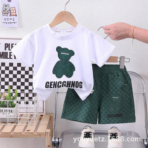 2025 T-shirt en coton pour bébés garçons à la mode avec motif animal tenue décontractée d'été à manches courtes en tissu peigné - Product Image 4