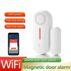 Sensor de porta inteligente KERUI Wi-Fi, alarme de janela inteligente Tuya, luz magnética, acessório de segurança doméstica, sensor de porta com som