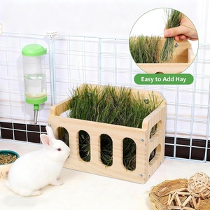Comedero de Heno para Conejos, Comedero Colgante de Madera de Gran Volumen y Menos Desperdicio para Conejillos de Indias, Conejos, Chinchillas y Animales Pequeños - Product Image 4