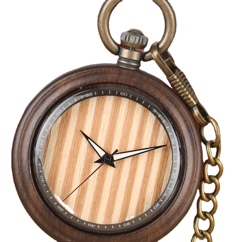 Деревянные карманные кварцевые часы оптом