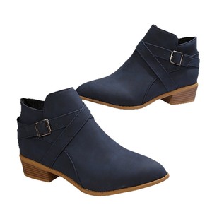 Bottines Chelsea à bout pointu de grande <span class=keywords><strong>taille</strong></span>, nouvelle collection automne, sangle croisée, fermeture éclair latérale, talon moyen, bottines courtes pour femmes, <span class=keywords><strong>taille</strong></span> <span class=keywords><strong>43</strong></span> - Product Image 5