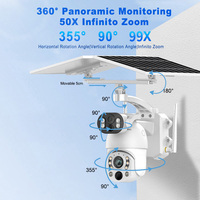 Caméra de sécurité solaire Wistino 10MP avec zoom 99X, double objectif, suivi automatique, détection de mouvement, carte SIM 4G