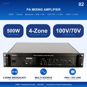 500W Metal <strong>PA</strong> Integrated Amplifier HG-A3500 4 Zone Constant Voltage with Hi-Res Audio for Public Space Announcement System <strong>Setup</strong> - Product Image 3