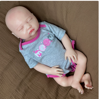 Poupée Reborn réaliste en silicone solide de 3,5 kg et 18 pouces - Corps entier en silicone souple et extensible, jouet bébé nouveau-né flexible et réaliste