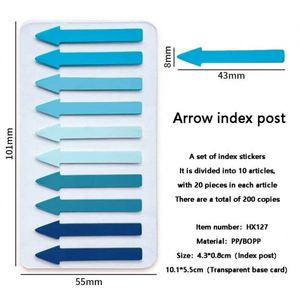PET Indicator Arrow Label <b>Sticky</b> <b>Note</b> Semi-transparent Colored Highlighted Index Sticker Mark - Product Image 6