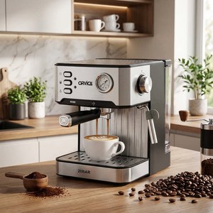 Machine à expresso semi-automatique italienne AWK-08, 20 bars, mousseur à lait à vapeur haute pression, pour usage domestique et professionnel - Product Image 1