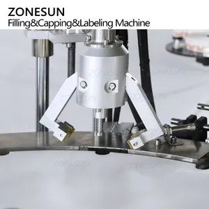 ZONESUN ZS-FAL180A10ロータリー4In1自動エッセンシャルオイルアイドロップバイアルボトル充填キャッピングラベリングマシン生産ライン