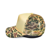 Casquette Snapback 5 Panneaux à Imprimé Camouflage Vintage, Bordure en Corde, Broderie Monogramme sur Panneau Avant, Visière Plate, Logo Personnalisé, Fournisseur OEM en Gros